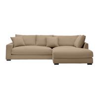 Rohová sedačka PEDRO, pravá, hnědá - černá/hnědá, Moderní, textil/plast (300/190cm) - Mömax