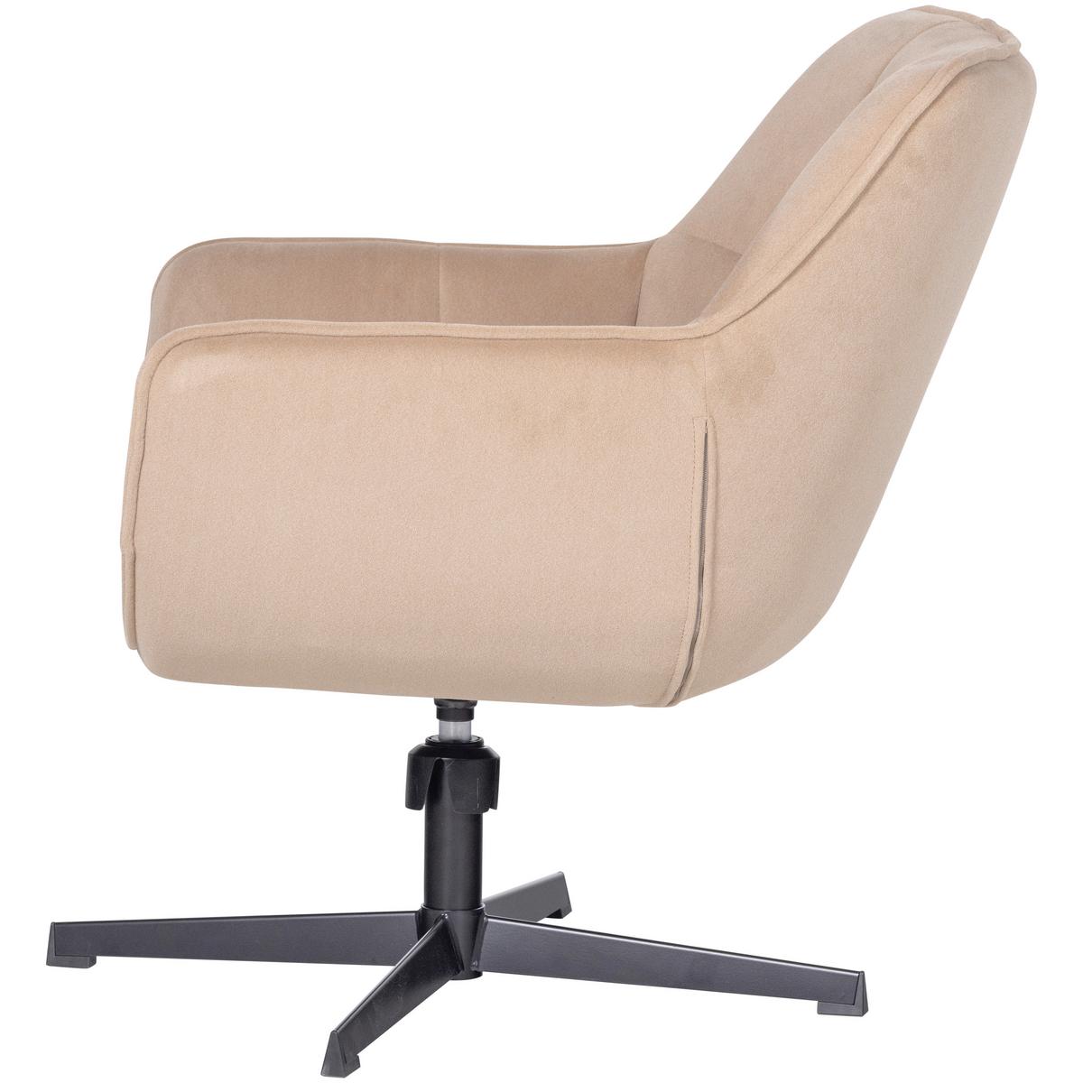 SESSEL Wibo Sandfarben B: 71cm - Sandfarben/Schwarz, MODERN, Textil/Metall (71/94/83cm) - Livetastic