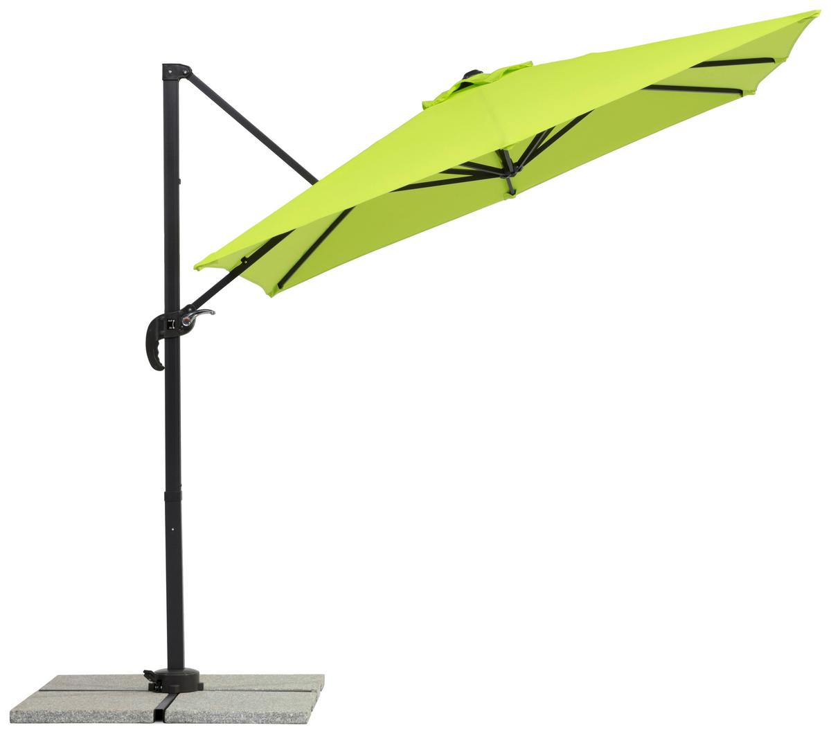 Ampelschirm Rhodos Junior BxHxT: 300x239x230 cm Apfelgrün - Anthrazit/Grün, Basics, Textil/Metall (300/239/230cm) - Schneider