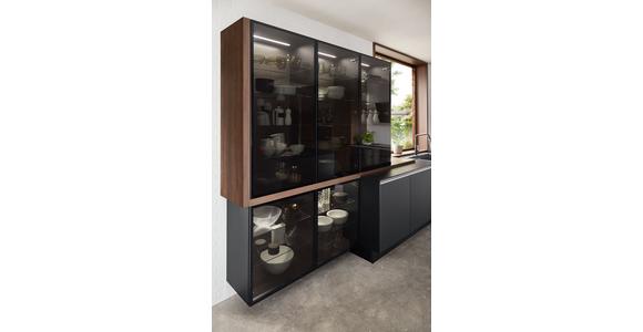 Einbauküche Riga Frei Planbar Modern, Grifflos - Eichefarben/Schwarz, MODERN, Holzwerkstoff - Vertico
