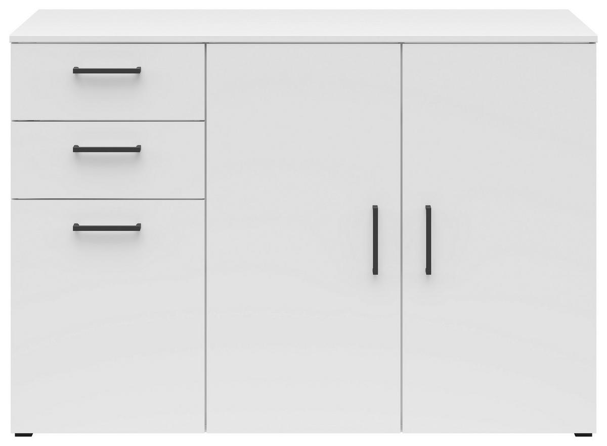 Komoda Cabinet š: 120 cm - bílá/černá, Moderní, kompozitní dřevo/plast (120/83/52cm)