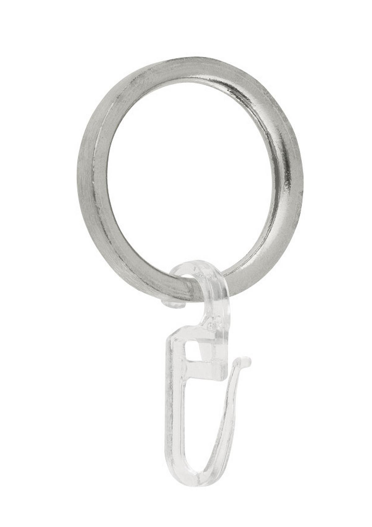 Vorhangringe Edelstahloptik Brenda Metall 10 Stk. - Edelstahlfarben, KONVENTIONELL, Metall (0.5/4cm) - Ondega