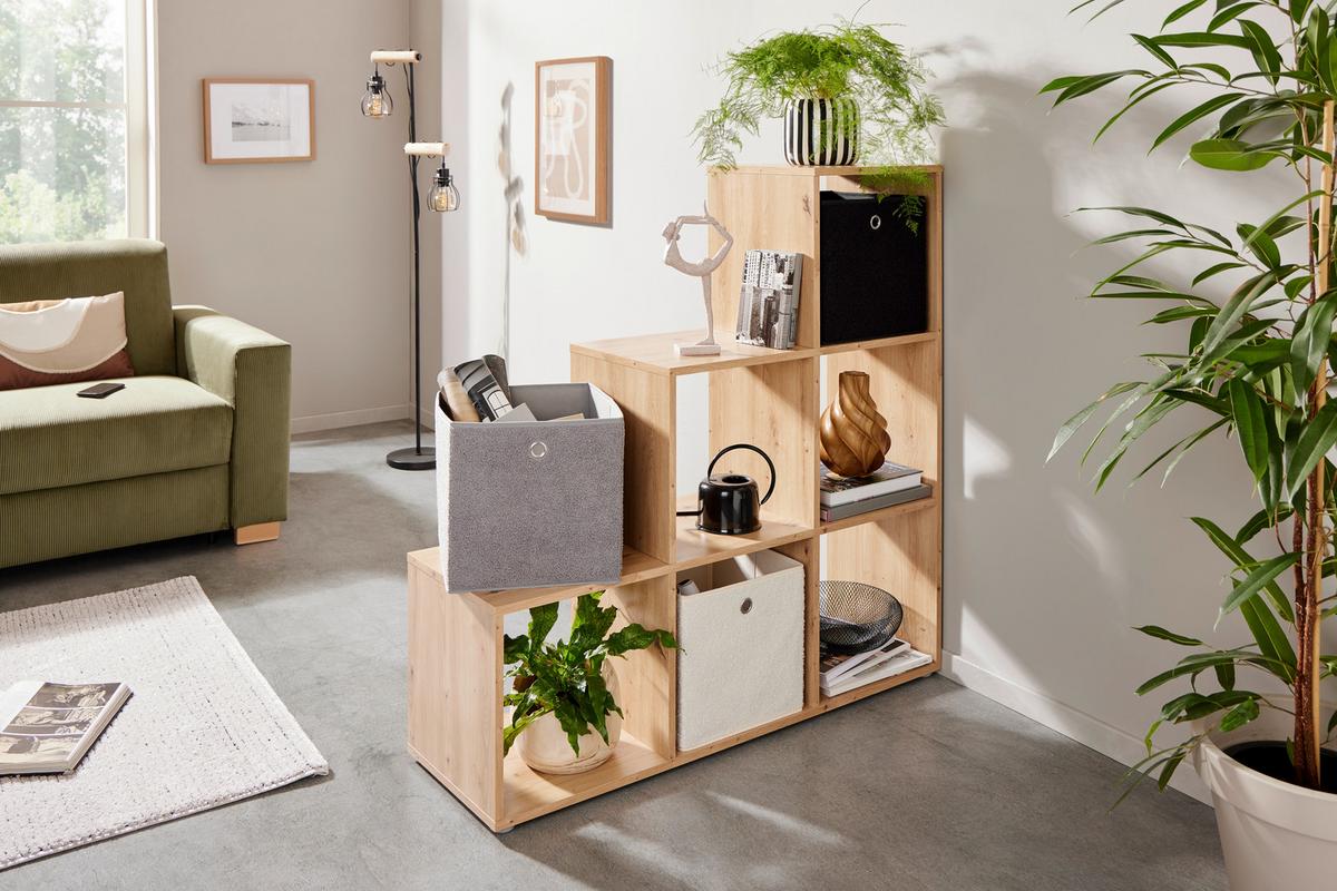 Faltbox Nella - Weiß, Basics, Papier/Textil (30/30/30cm) - Luca Bessoni