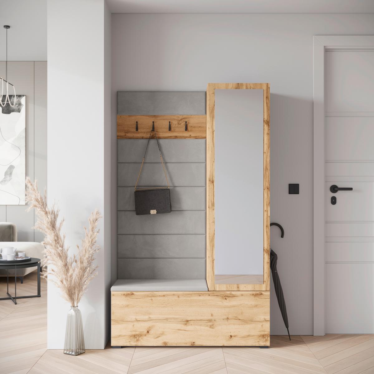 ŠATNA GARDEROBE TEJO II - dub wotan, Design, kompozitní dřevo (115/192/37,5cm) - Livetastic