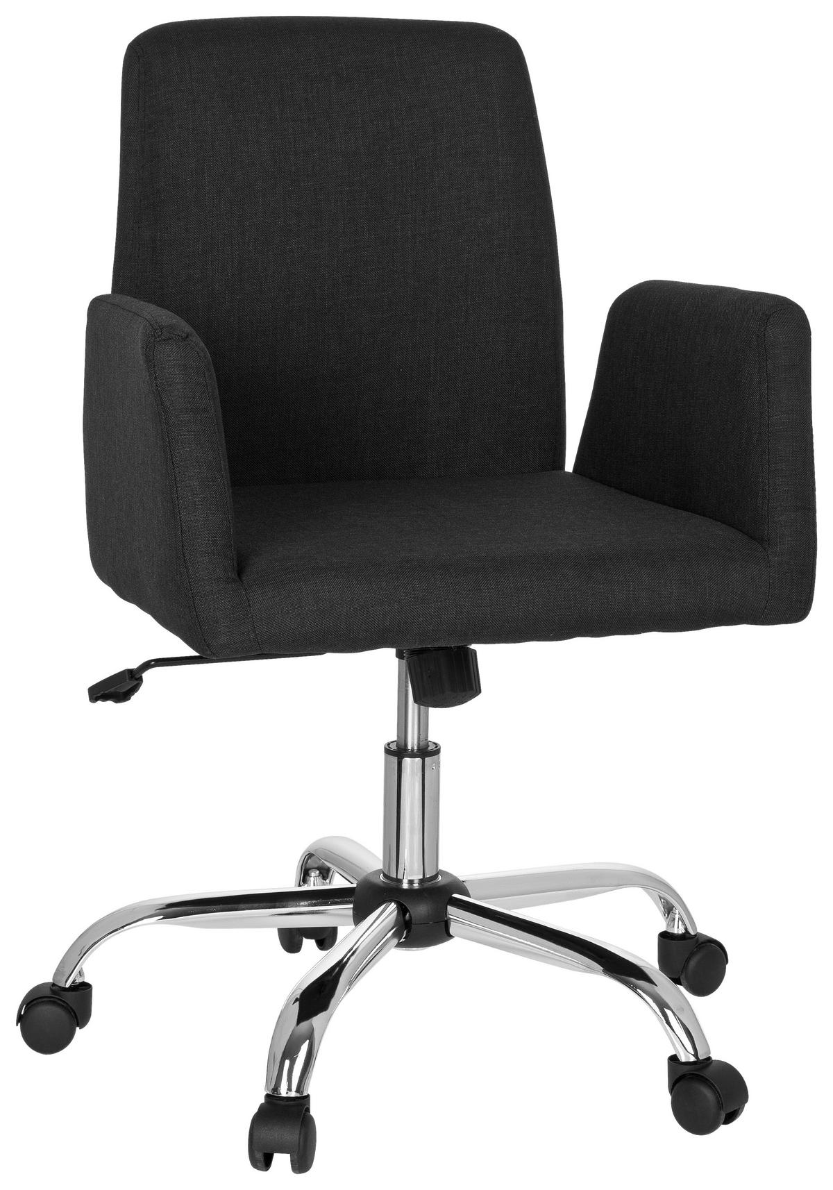 Drehstuhl Flow Schwarz - Chromfarben/Schwarz, MODERN, Kunststoff/Textil (54/95/44cm) - MID.YOU