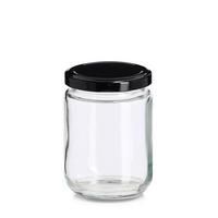 VORRATSGLAS Glas, BxHxT: ca. 7x7x9,2 cm - Transparent/Schwarz, Design, Glas (7/7/9,2cm)