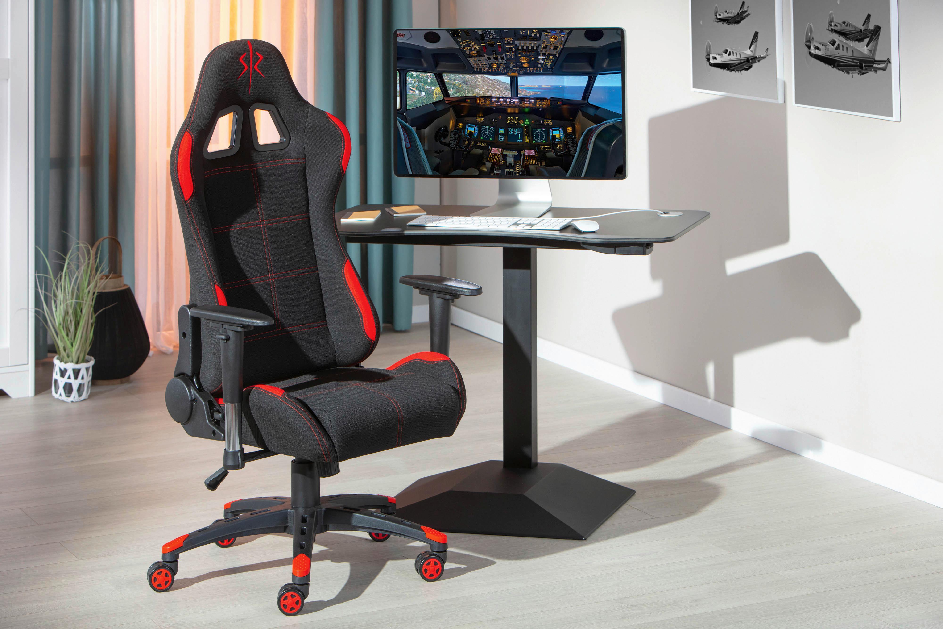 Hráčská židle GAMING RED - černá/červená, Moderní, textil/plast (69/125/50cm) - MID.YOU