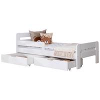 Bett Bennet Weiß Inkl. Zubehör, 90x200 Cm - Weiß/Naturfarben, MODERN, Holz/Textil (90/200cm) - MID.YOU