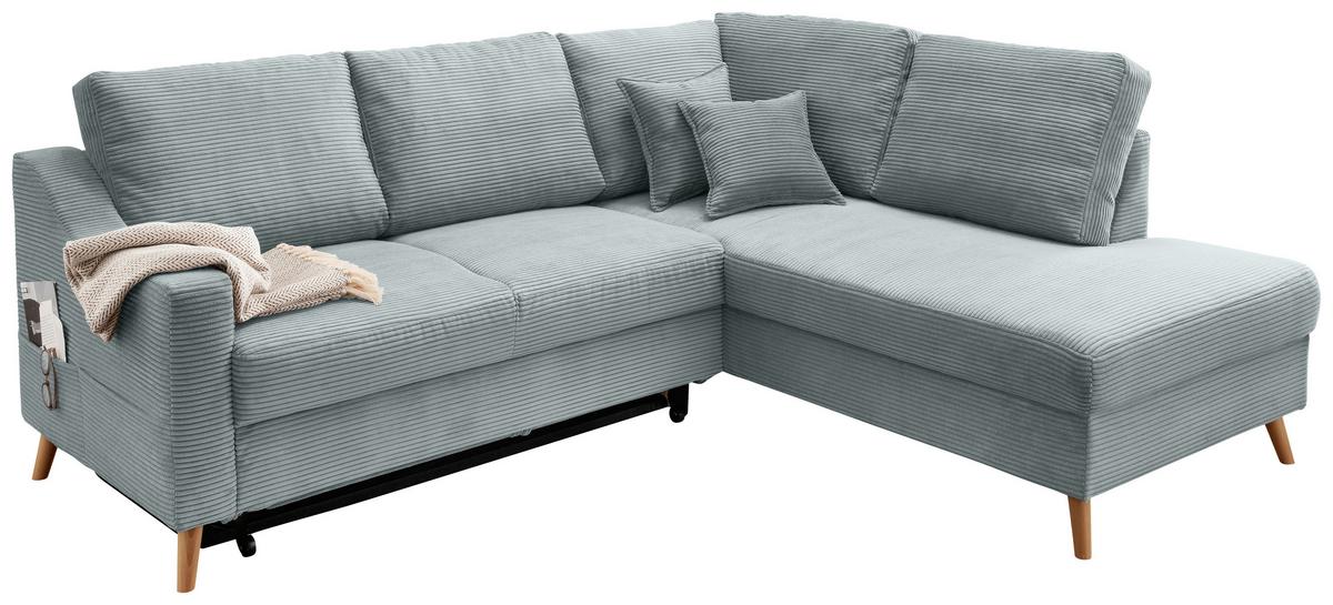 Ecksofa Valentina Hellblau S: 230x200 Cm - Naturfarben/Hellblau, MODERN, Textil (230/200cm) - Livetastic