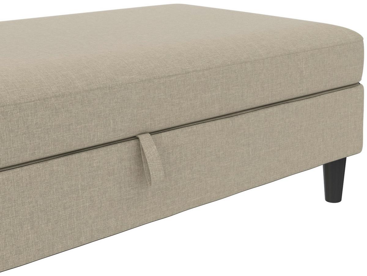 Hocker Hannover Cappuccino, mit Stauraum - Schwarz/Cappuccino, Basics, Textil (130/43/69cm) - Livetastic