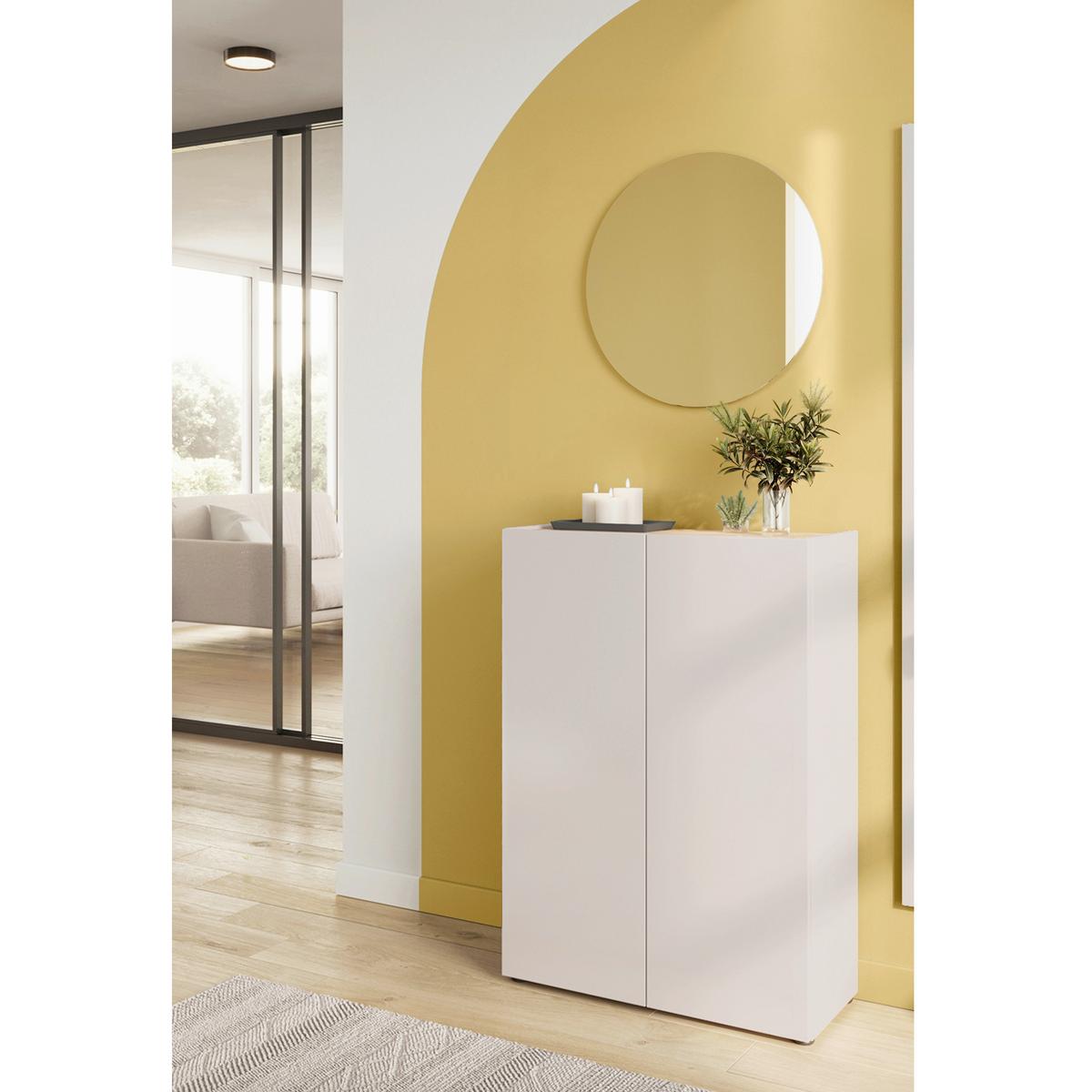 Garderobe Alviano Kaschmir/Eiche Dekor 2-teilig - Kaschmir/Eichefarben, Design, Glas/Holzwerkstoff (74/200/33cm) - Germania
