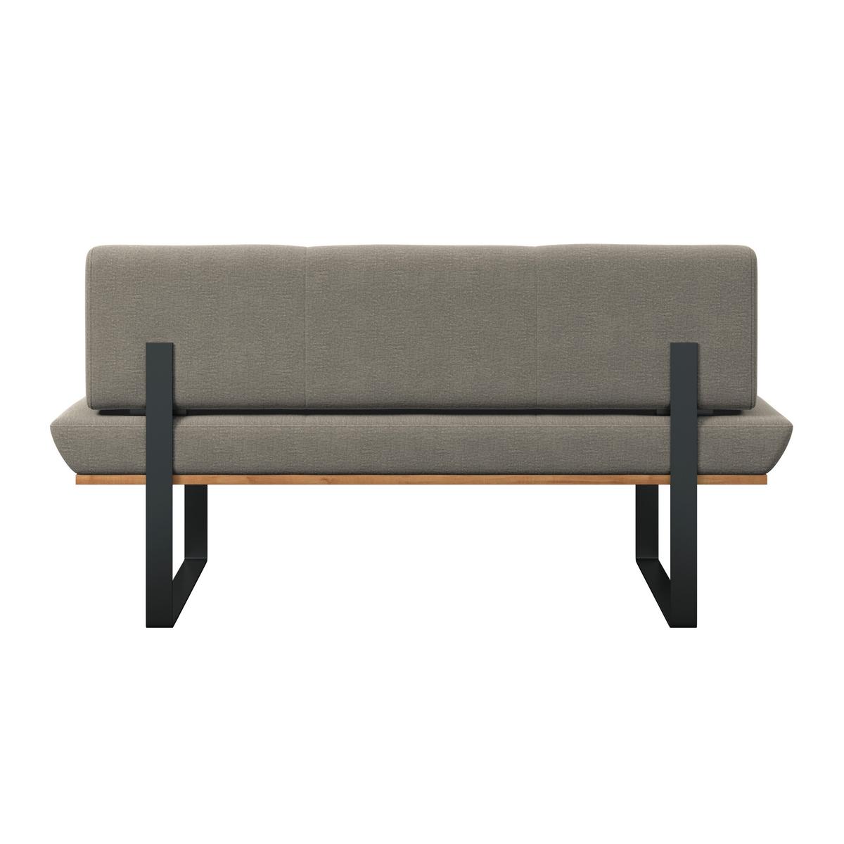 Sitzbank Tristan Webstoff beige, B:170cm - Beige/Schwarz, MODERN, Holz/Textil (170/48/90cm) - James Wood