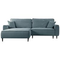 Ecksofa Blues Blau/Schwarz, 183 cm - Blau/Schwarz, Design, Textil (183/263cm) - MID.YOU