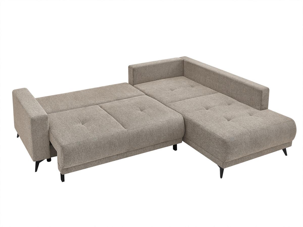 Ecksofa Texas Recr-Rechts Hellbraun S: 259x203 cm - Hellbraun/Schwarz, KONVENTIONELL, Holz (259/92/203cm)