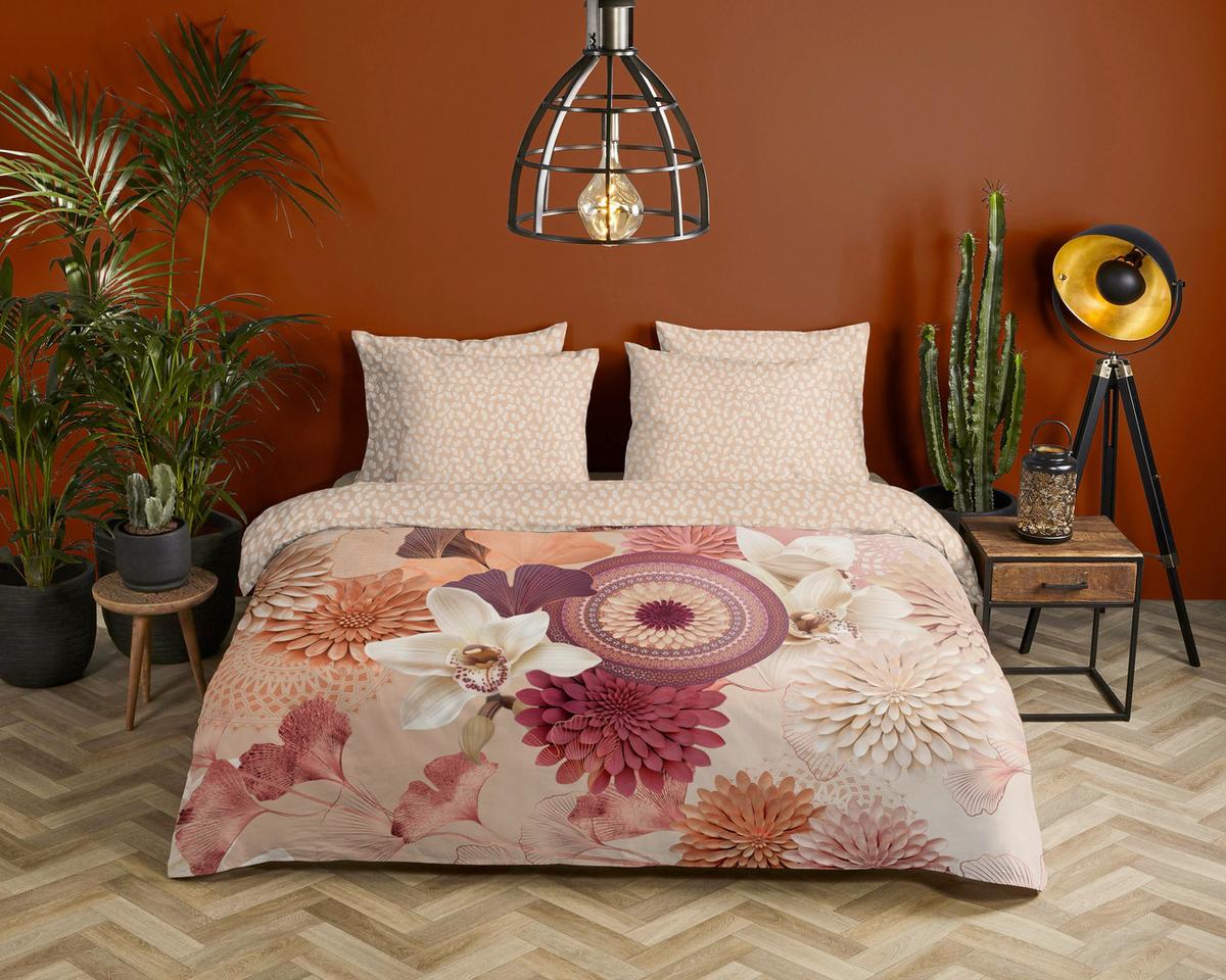 BETTWÄSCHE QUENTE - Sandfarben/Bordeaux, Basics, Textil (140/200cm)