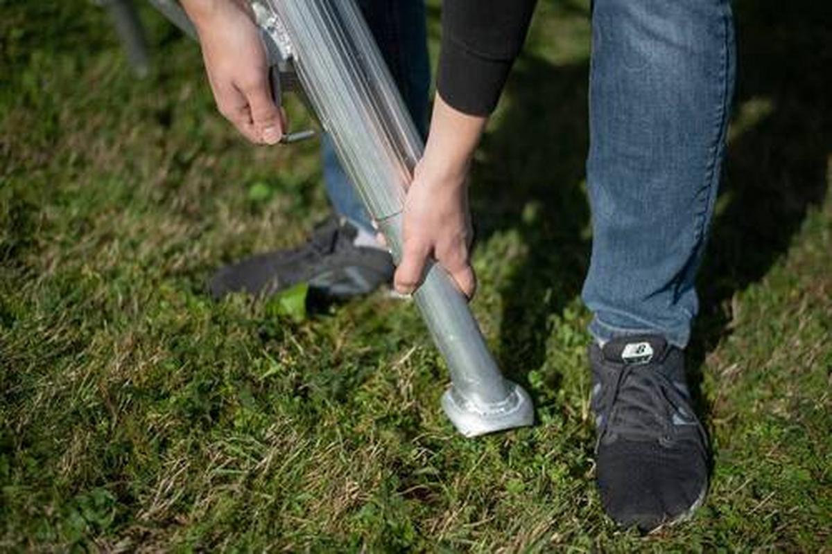 Leiter 3-Holm-Gartenleiter 270cm - Silberfarben, Basics, Metall (210/270/127cm)