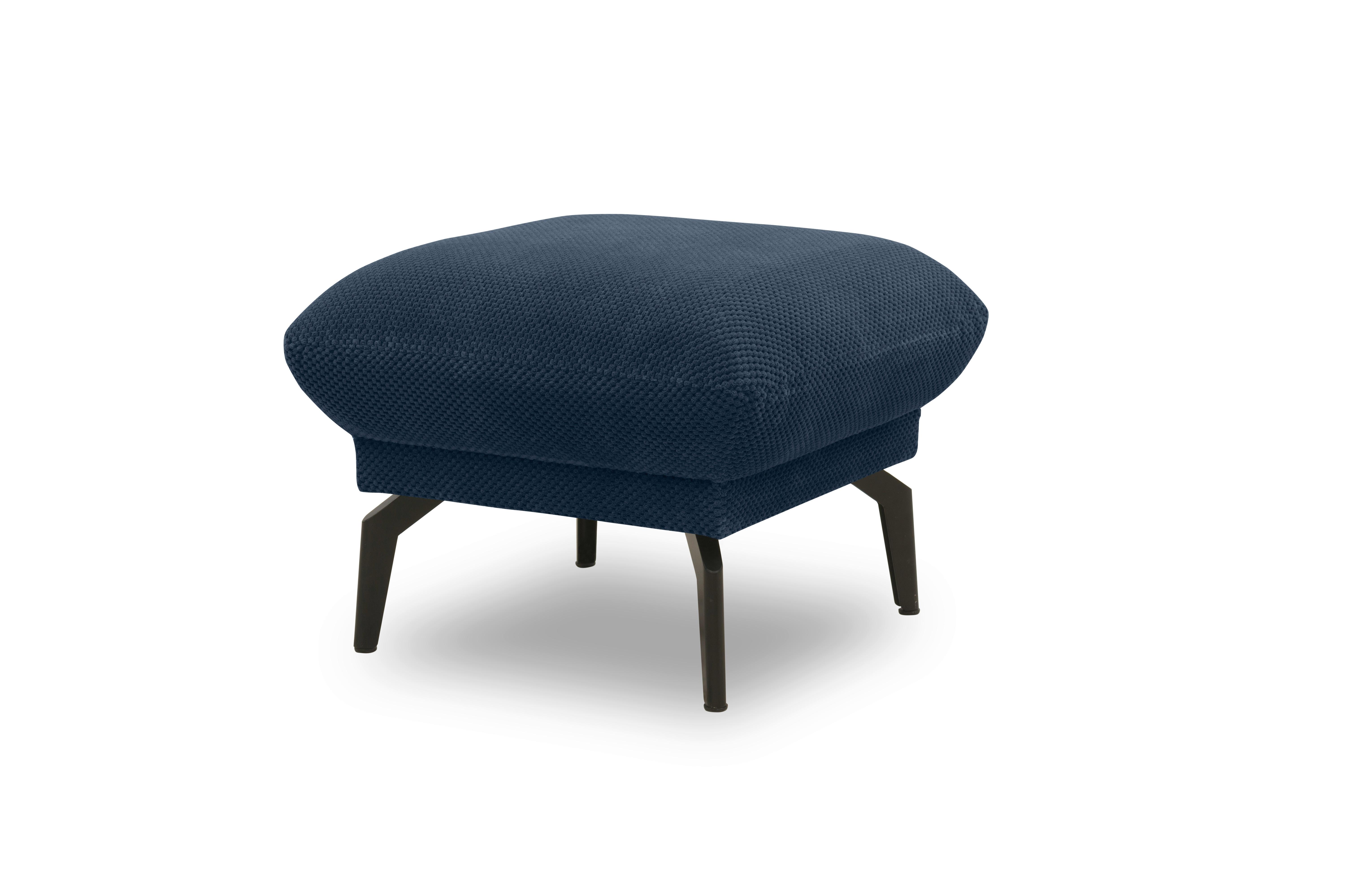 Hocker Blau B: 57 cm - Blau/Schwarz, Design, Textil (57/46/57cm) - MID.YOU