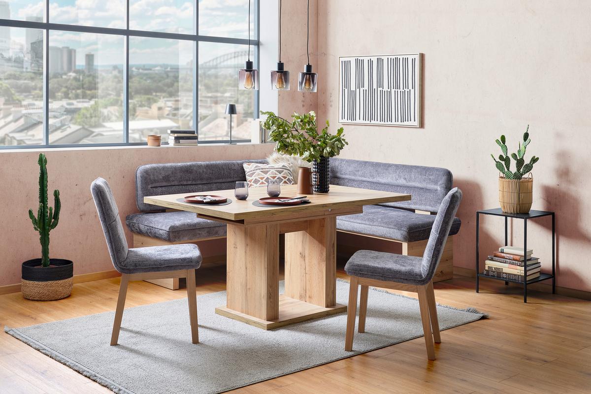 Eckbank Beluna Ii - Eichefarben/Anthrazit, KONVENTIONELL, Holz/Textil (212/170cm) - James Wood