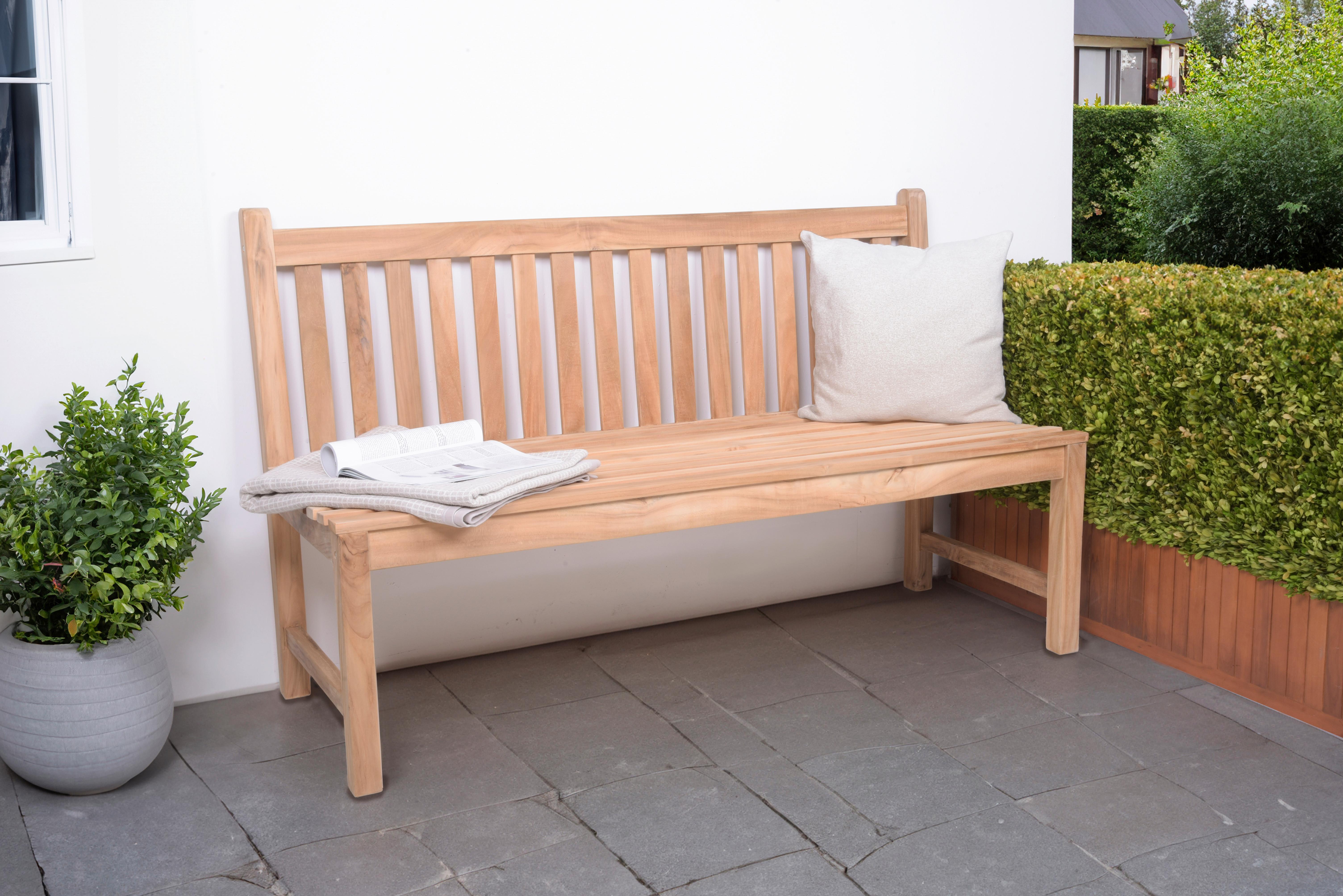 Gartenbank Holz Solo 3-Sitzer Solo - Braun/Naturfarben, MODERN, Holz (60/92/150cm) - Gardenson