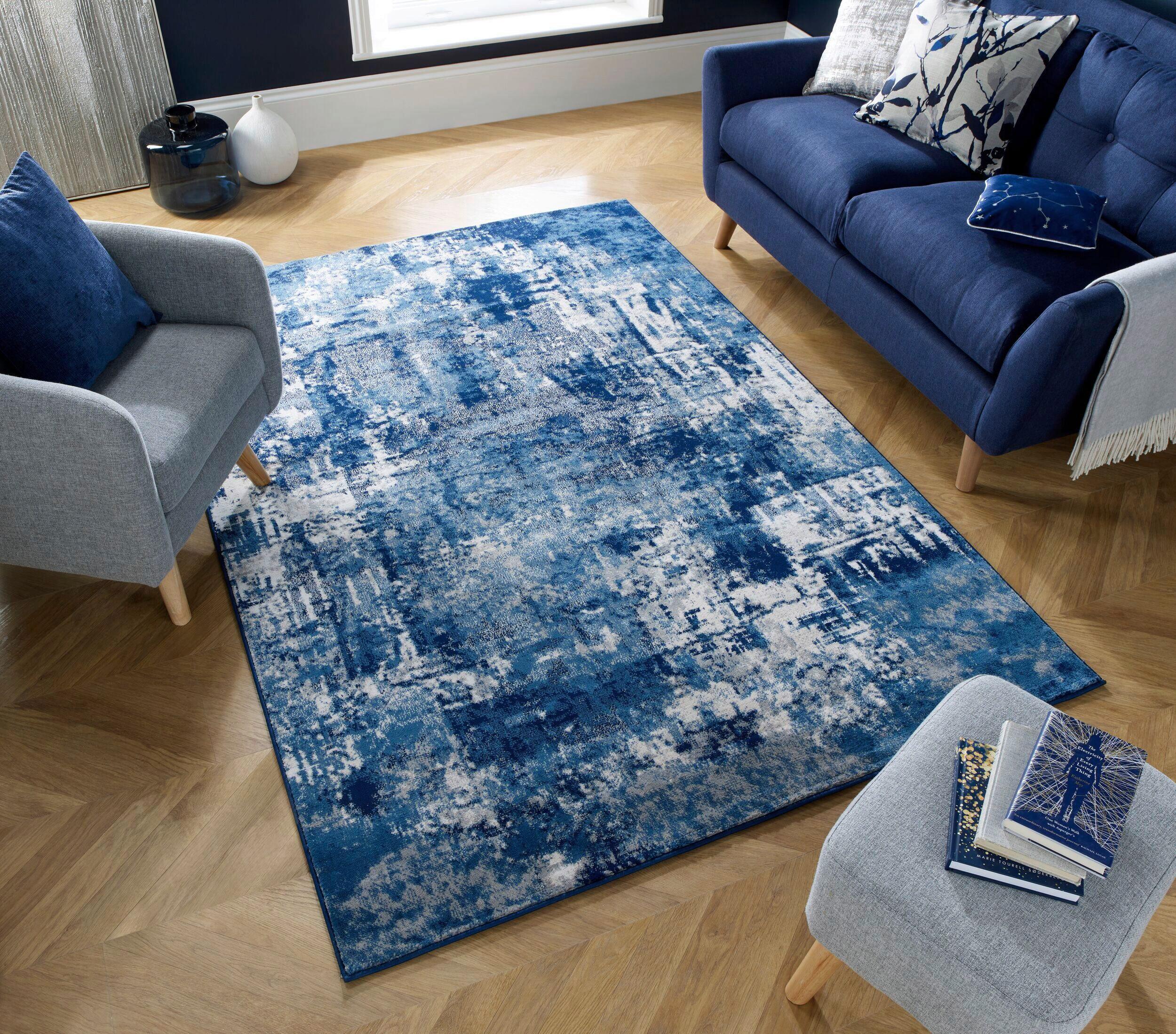 Teppich Dunkelblau B: 170 Cm - Blau, Basics, Textil (170/120cm)