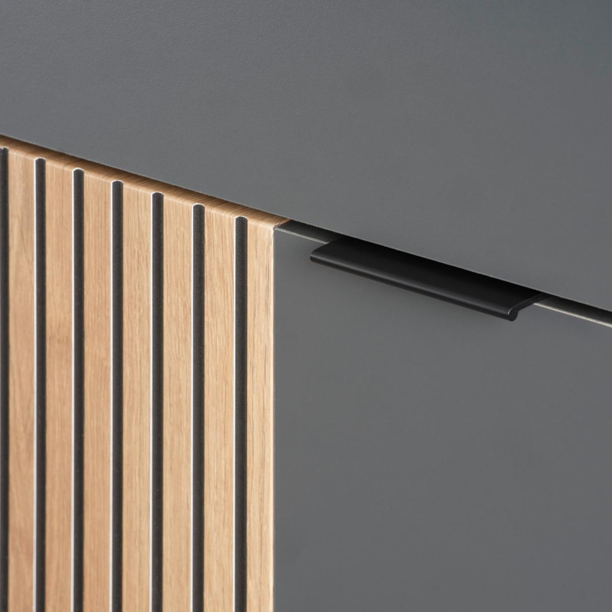Kommode Clever Anthrazit B: 70 cm - Eichefarben/Anthrazit, MODERN, Holzwerkstoff (70/92/38cm)