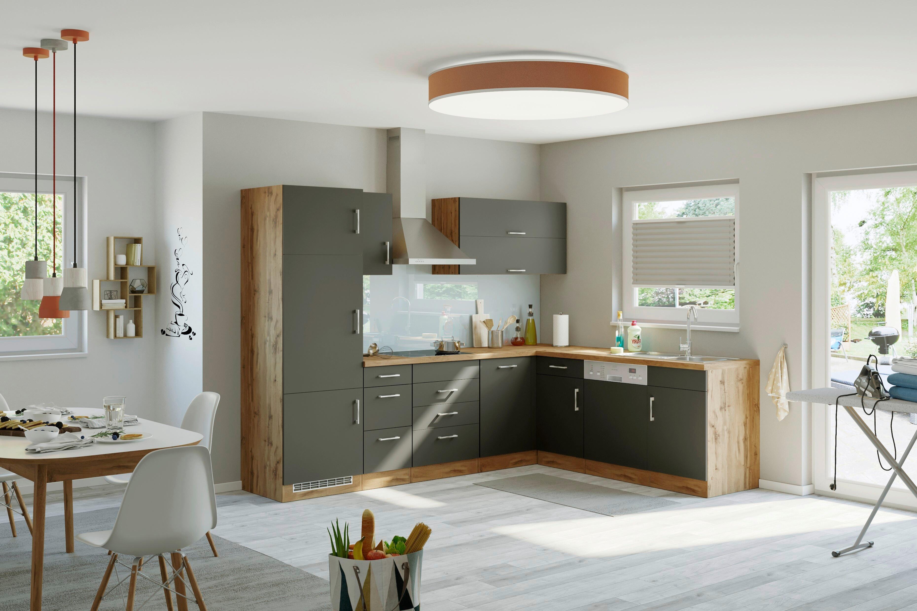 Eckküche Winkelblock Mit Geräten 270x210 cm Anthrazit