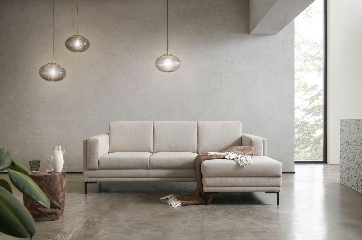 Ecksofa Looks Vii - Beige/Schwarz, Design, Textil (214/146cm) - LOOKS by W.Joop