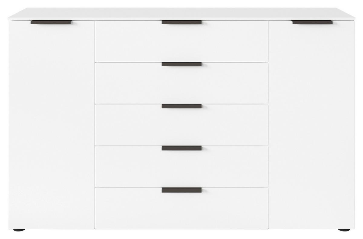 Kommode Flipp Weiß/graphitfarben B: 160 Cm - Schwarz/Graphitfarben, MODERN, Holzwerkstoff (160/100/42cm) - Rauch Möbel