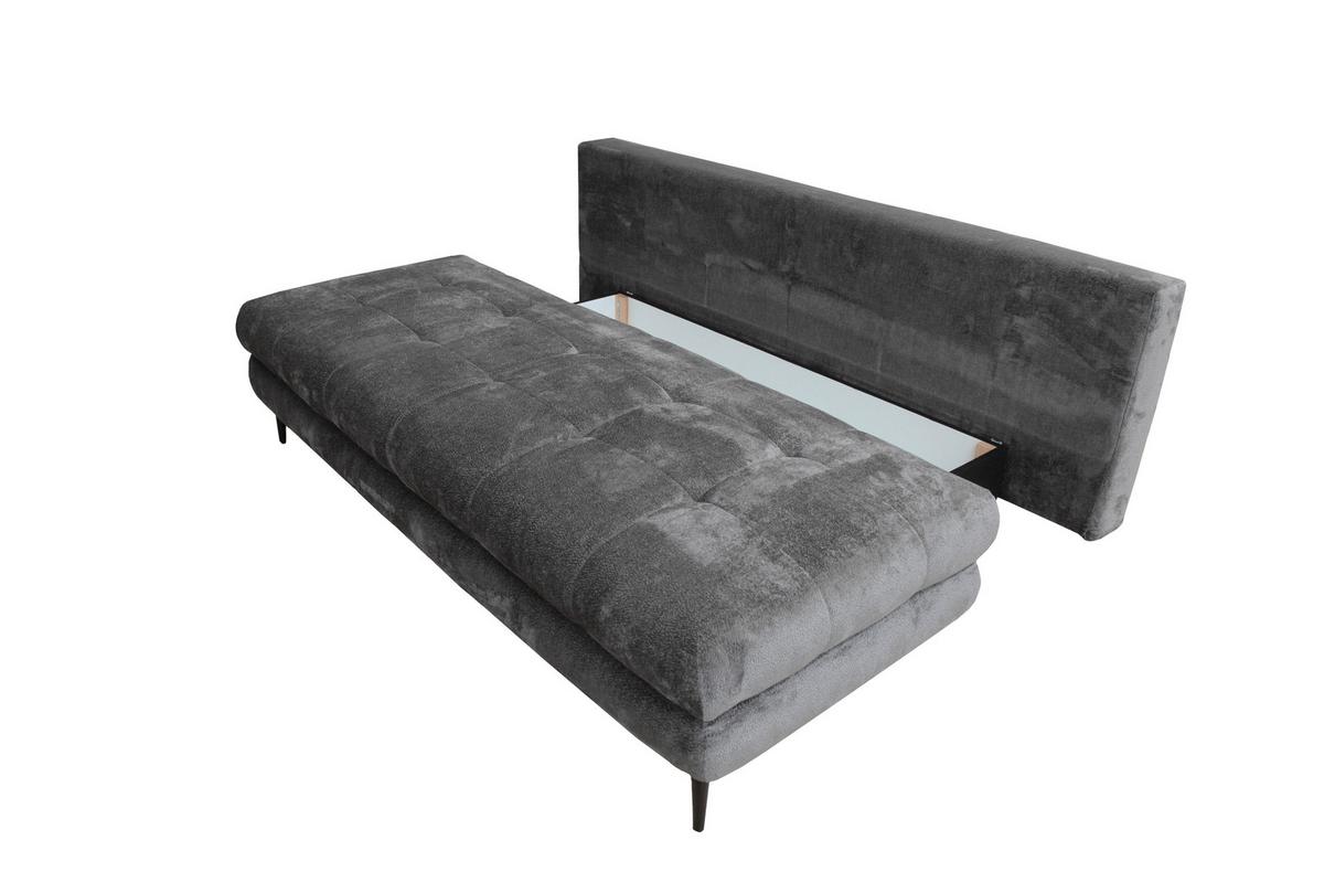Schlafsofa Perla Graphitfarben B: 203 cm - Schwarz/Graphitfarben, KONVENTIONELL, Textil (203/94/96cm)