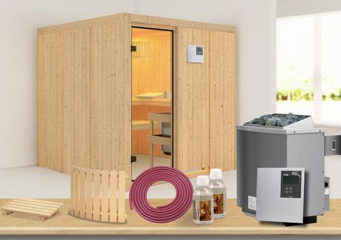 59900014 - Sauna CANNES FRONTEINSTIEG 77421 Sauna mit Ofen und Zubehör