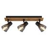 Strahler 54307-3w - Dunkelbraun/Schwarz, Design, Glas/Holz (40/7/15,5cm) - Globo