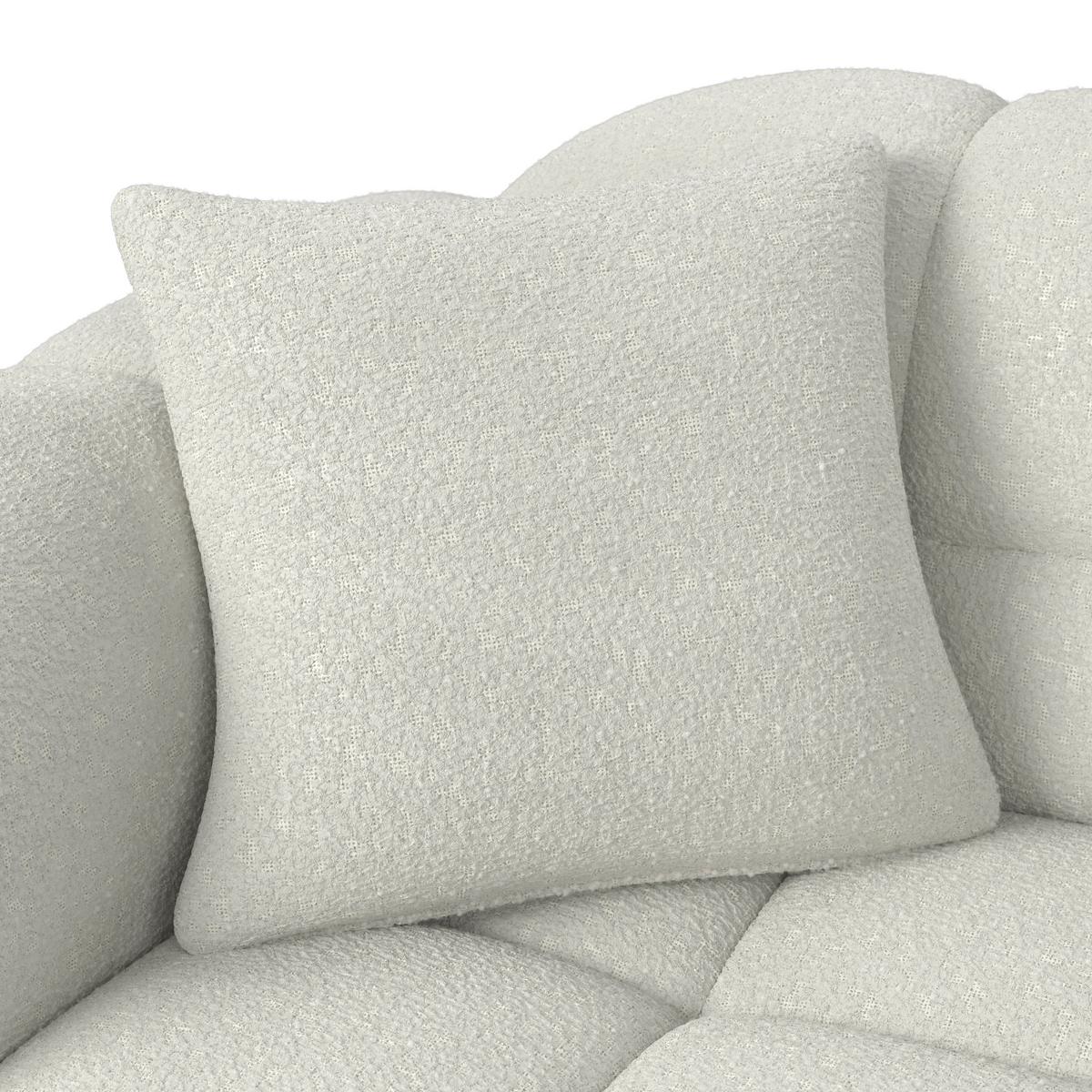 Pohovka MARIE, bílá žinylka, max. 360 kg - bílá/černá, Moderní, dřevo/textil (232/77/90cm) - Bessagi Home