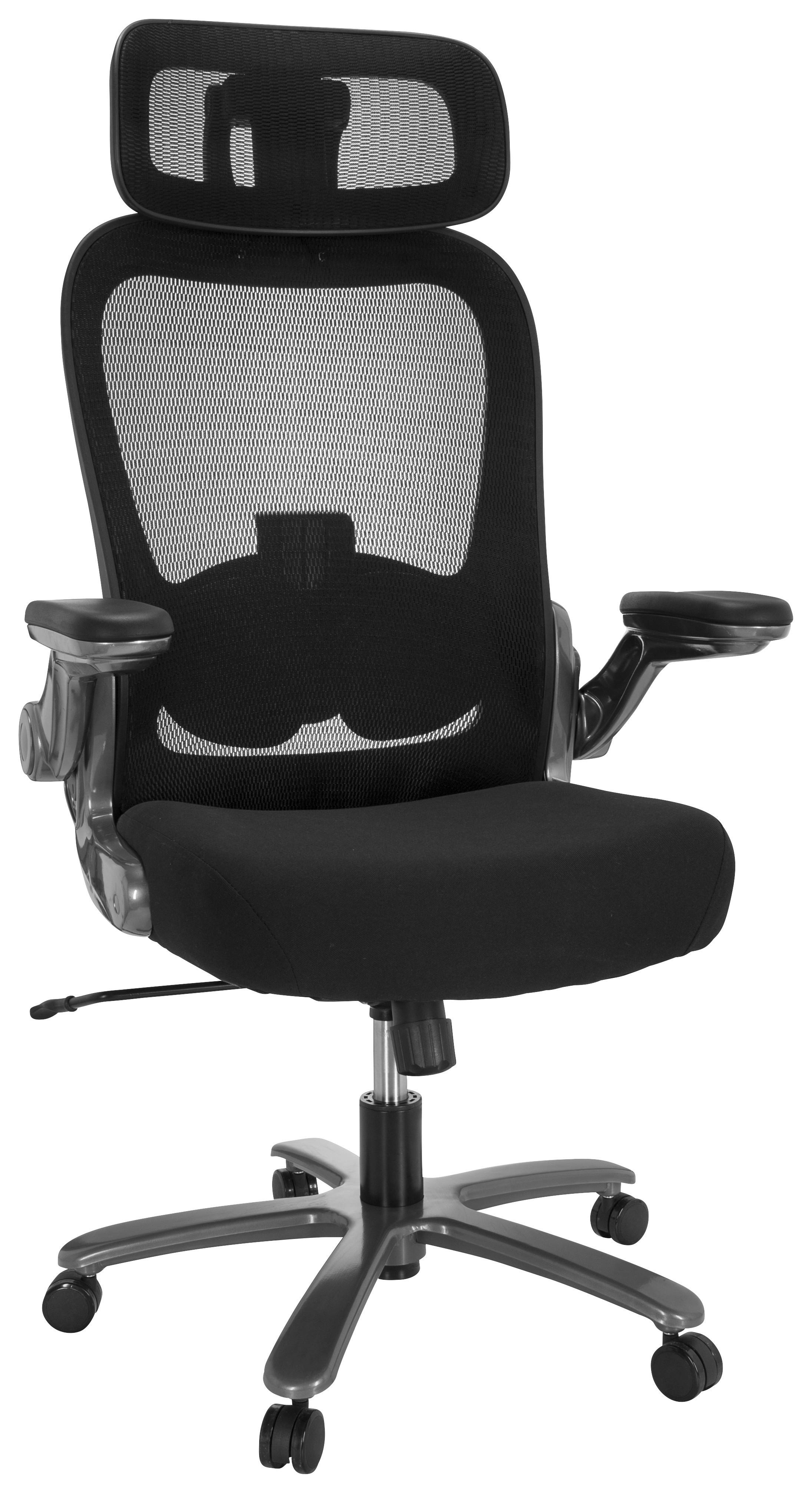 Drehstuhl Instructor T I Pro Schwarz - Silberfarben/Schwarz, MODERN, Kunststoff/Textil (75/142/63cm) - MID.YOU