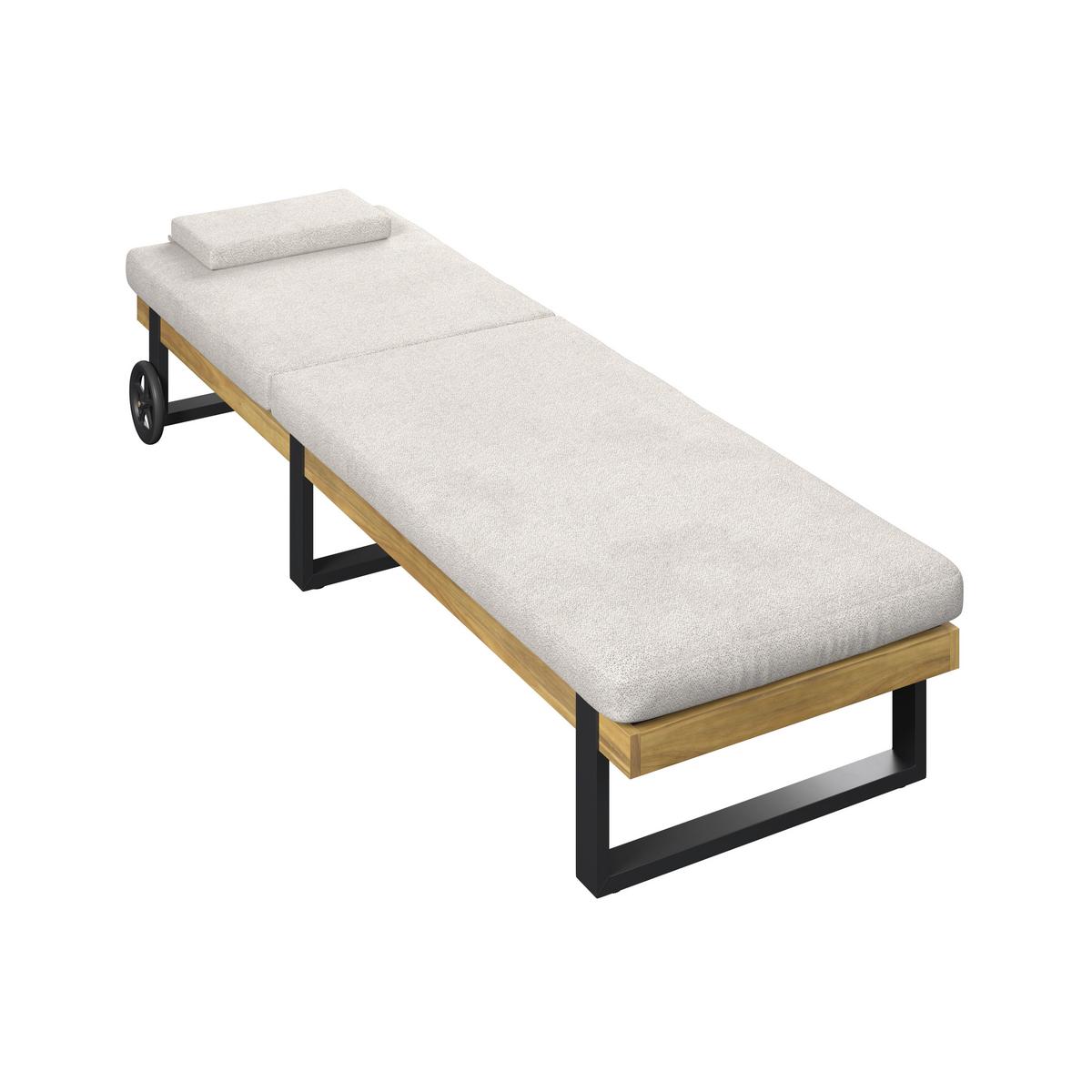 ZÁHRADNÉ LEŽADLO ELENYI - farba akácie, Modern, kov/drevo (200/95/65cm) - Bessagi Garden