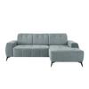 Ecksofa mit USB Anschluss Sano, Mintgrün, S: 258x180 cm - Schwarz/Mintgrün, MODERN, Textil (258/180cm) - Livetastic