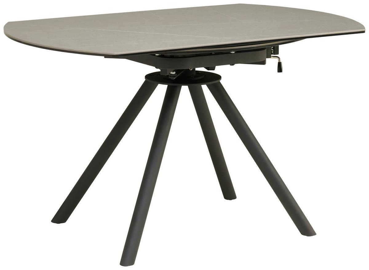 Esstisch Dalia - Schwarz/Grau, LIFESTYLE, Glas/Keramik (80-130/75-77/130cm) - MID.YOU