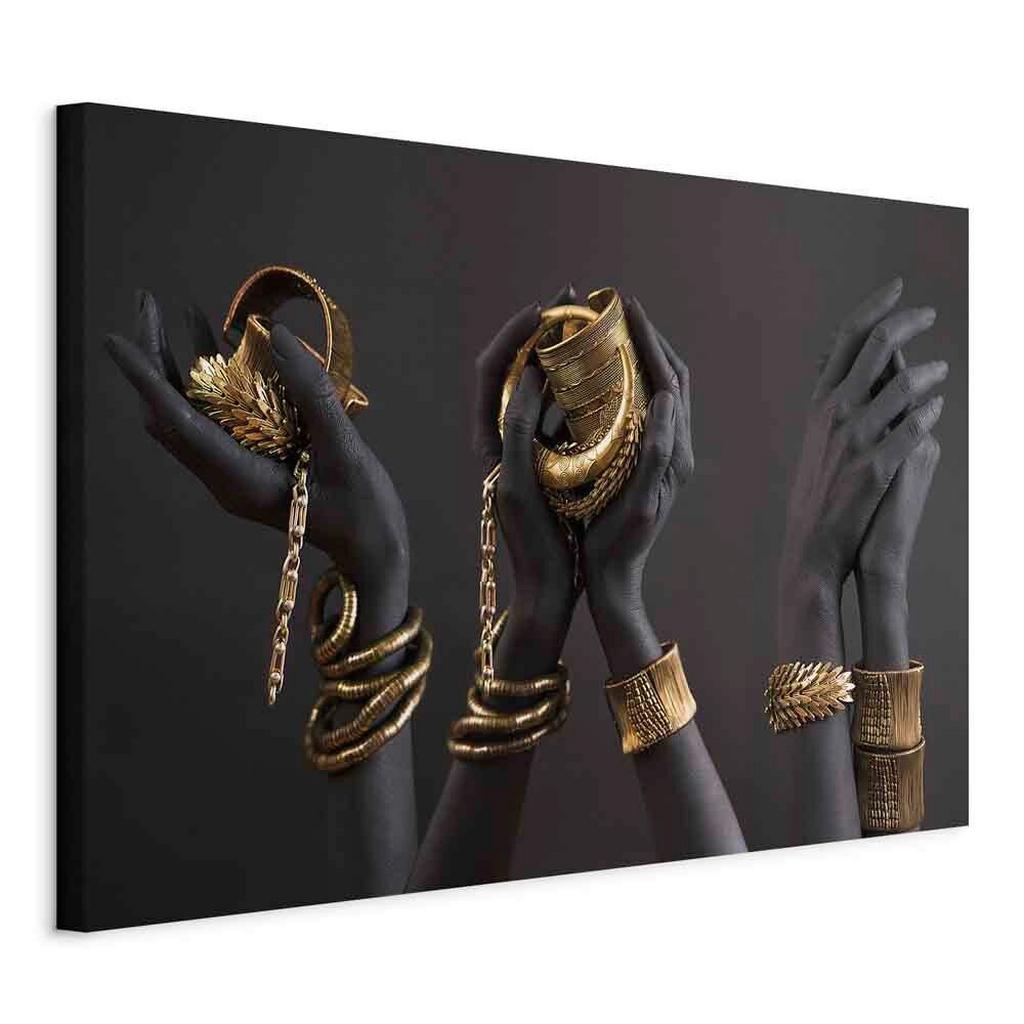 Leinwandbild Midass Touch Schwarz Hellgelb B: 120 cm