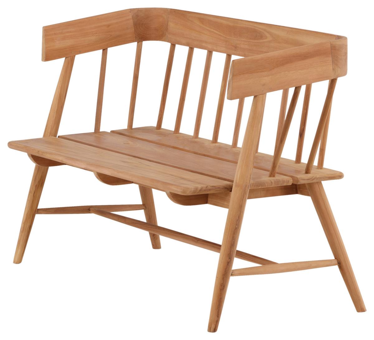 Gartenbank Teakholz 2-Sitzer Split - Teakfarben, KONVENTIONELL, Holz (58/85/132cm) - Gardenson