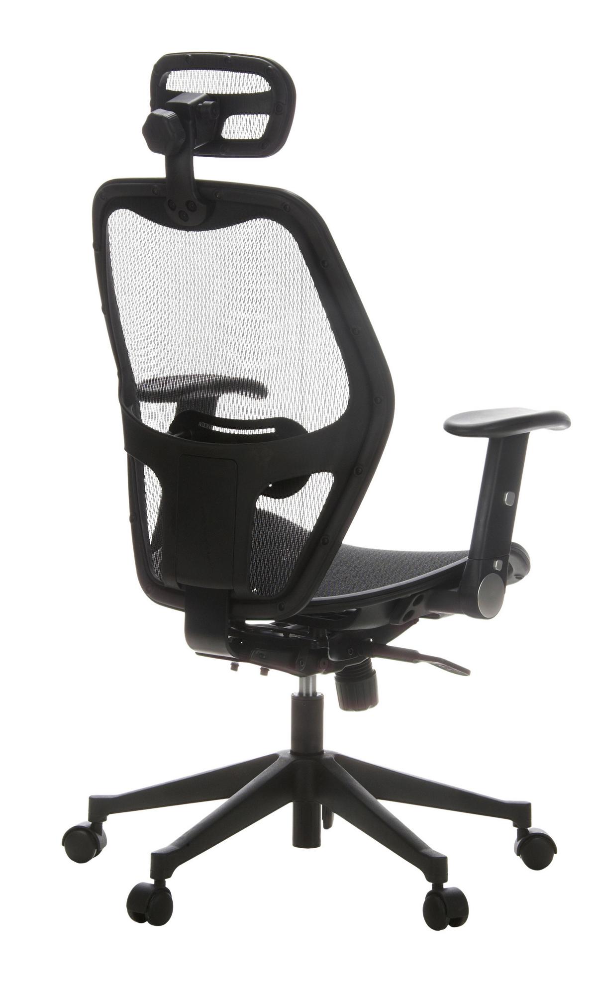 Drehstuhl Air-Port 360°drehbar Schwarz Bis 110 Kg - Schwarz, Basics, Kunststoff/Textil (59/117/48cm) - MID.YOU