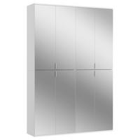 Drehtürenschrank mit Spiegel Weiß Projekt X 122cm - Weiß, MODERN, Glas/Holzwerkstoff (122/193/34cm) - MID.YOU