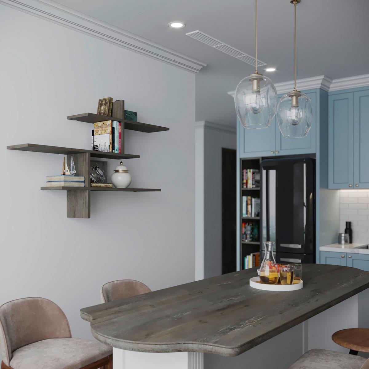 Wandboard Leo Regal - Dunkelbraun, Design, Holzwerkstoff (123/81/22cm) - Livetastic