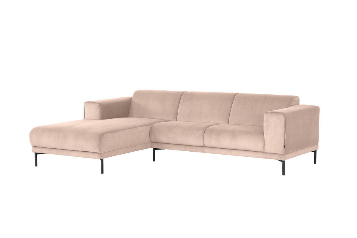 Ecksofa Erno Beige S: 262 Cm - Beige/Schwarz, Design, Textil (262/183cm) - MID.YOU