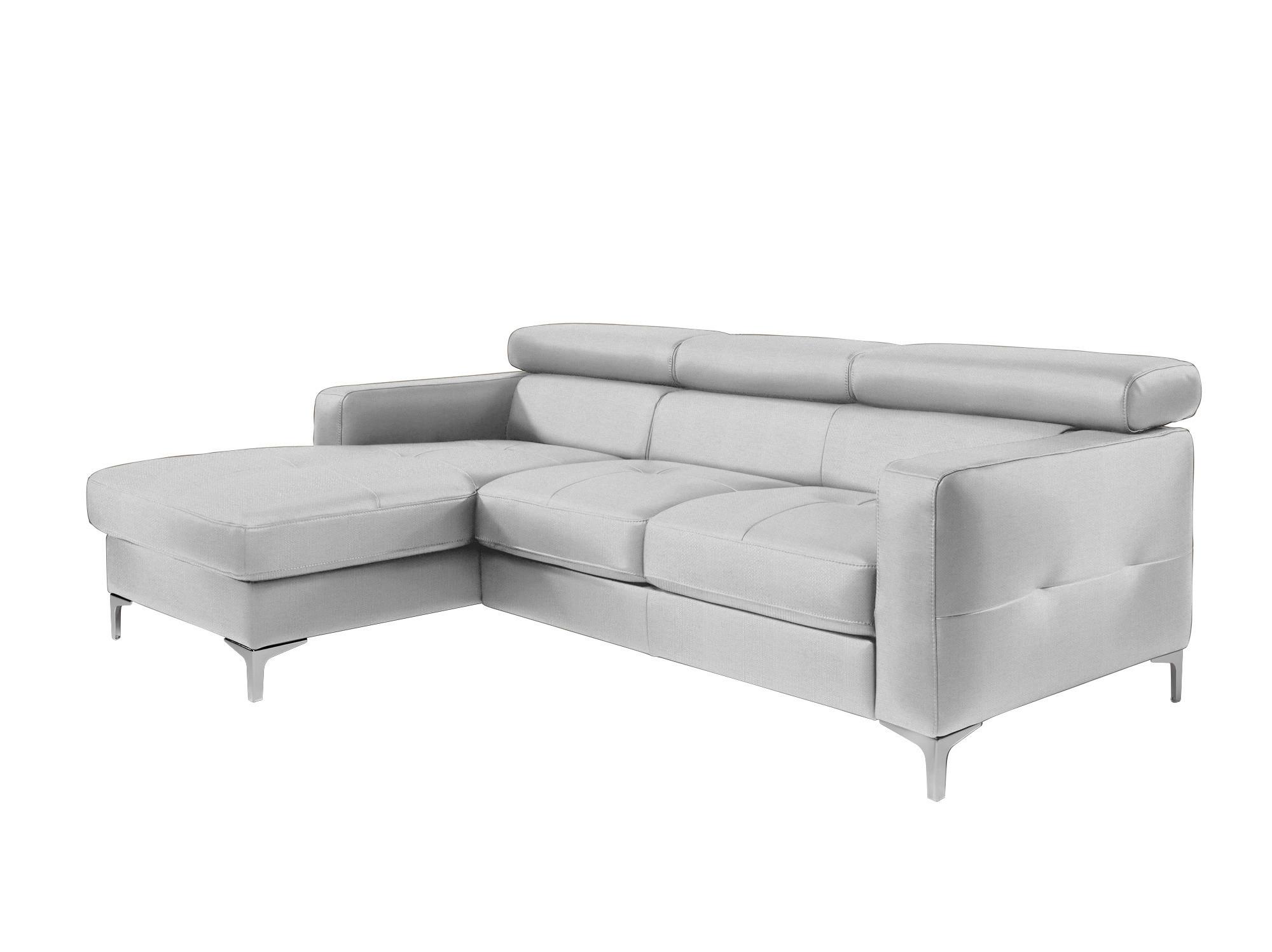 Ecksofa Sammy Hellgrau - Chromfarben/Hellgrau, Design, Textil (169/226cm) - Livetastic