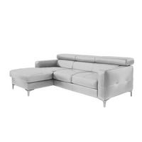 Ecksofa Sammy Hellgrau - Chromfarben/Hellgrau, Design, Textil (169/226cm) - Livetastic