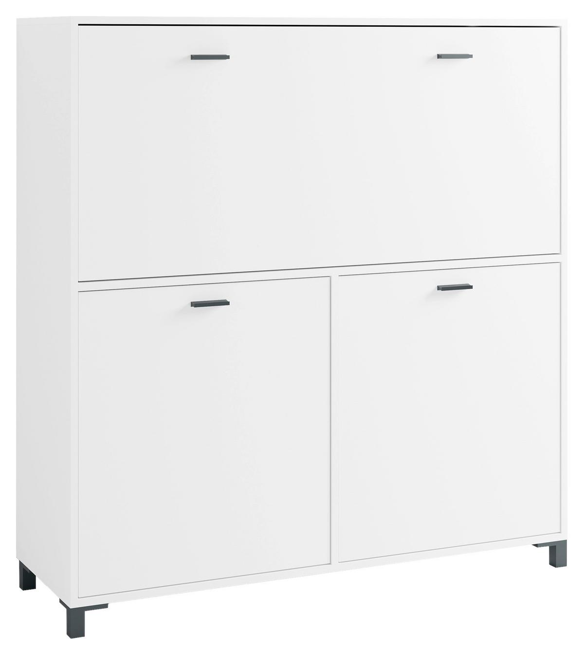 Sekretär Montana B: 120 cm inkl. Stauraum, Weiß, Schwarz - Schwarz/Weiß, Design, Holzwerkstoff (120/127/40cm) - MID.YOU