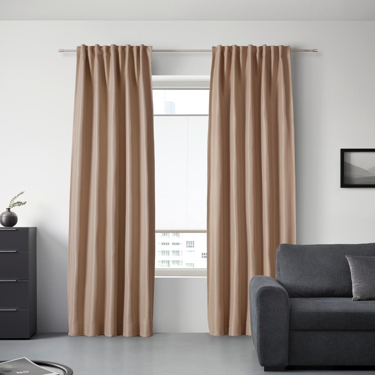 Zatemňovací záves Roman, 135/255cm, béžová - béžová, Modern, textil (135/255cm) - Premium Living