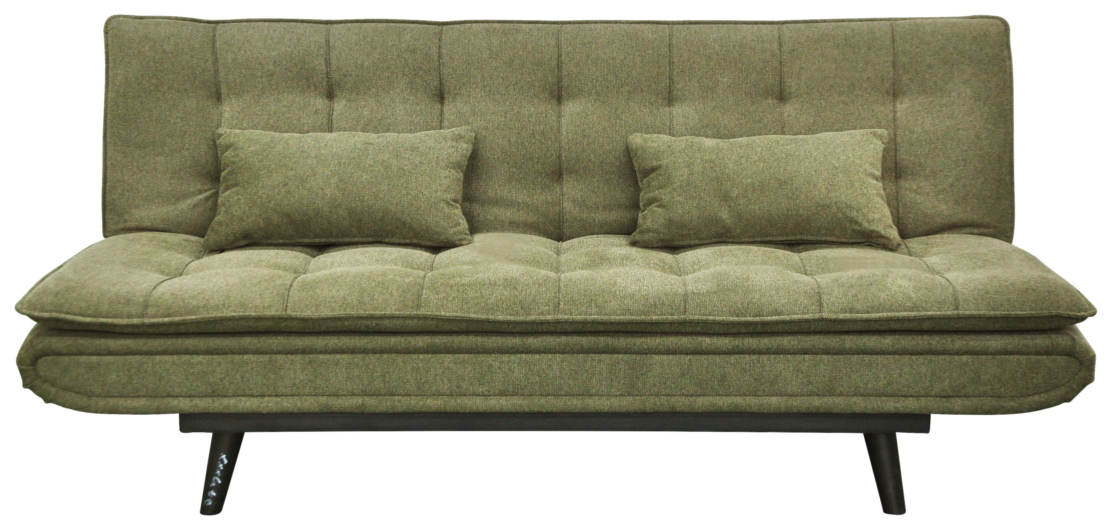 Rozkládací pohovka SUN, zelená, sklopná, max. 360 kg - černá/zelená, Moderní, dřevo/textil (190/83/93cm) - Mömax