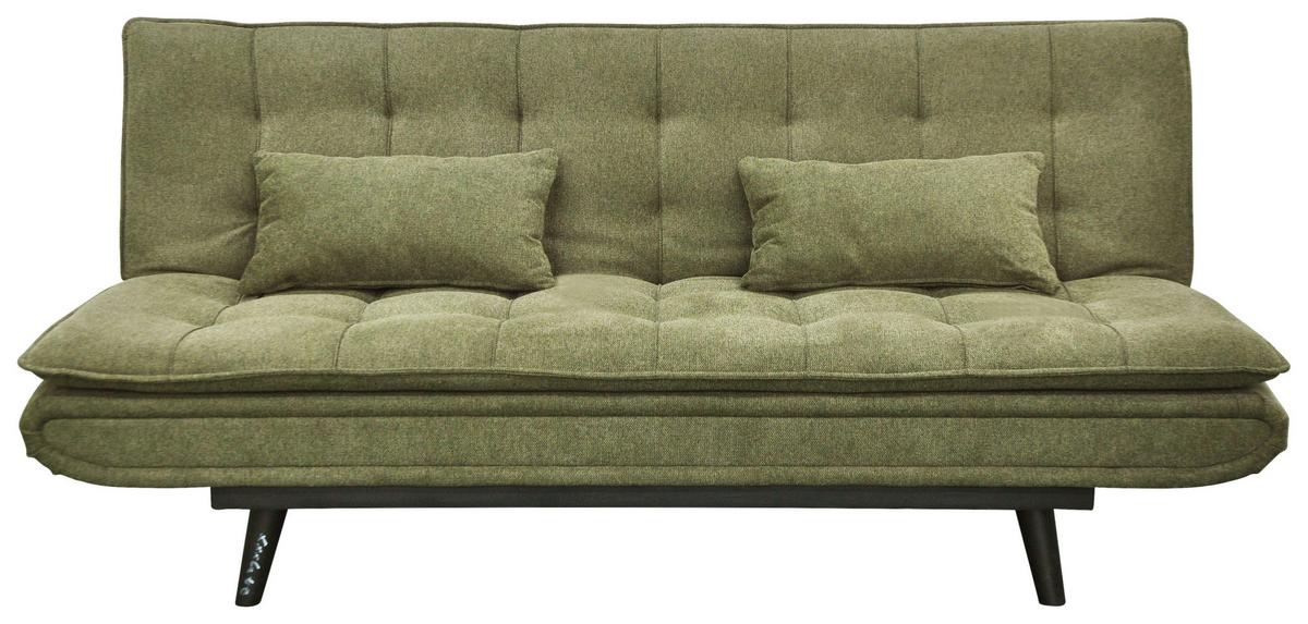 Rozkládací pohovka SUN, zelená, sklopná, max. 360 kg - černá/zelená, Moderní, dřevo/textil (190/83/93cm) - Mömax
