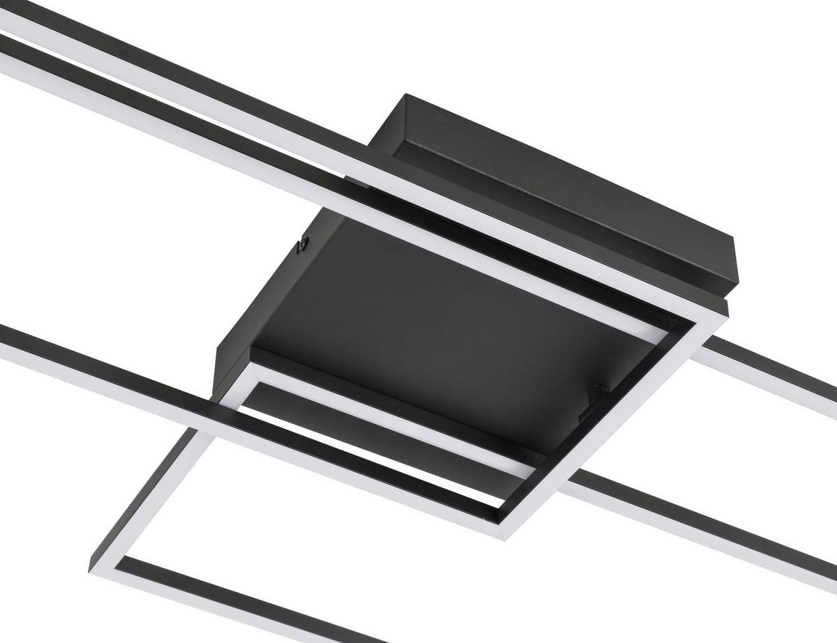 LED-Deckenleuchte Hava L: 108 cm - Schwarz, Design, Kunststoff/Metall (108/56/7,5cm) - Luca Bessoni