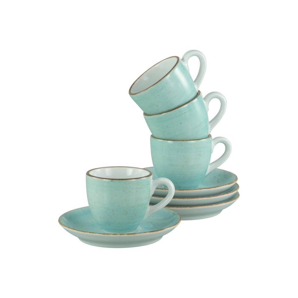 TASSENSET Vintage Nature Türkis, Weiß